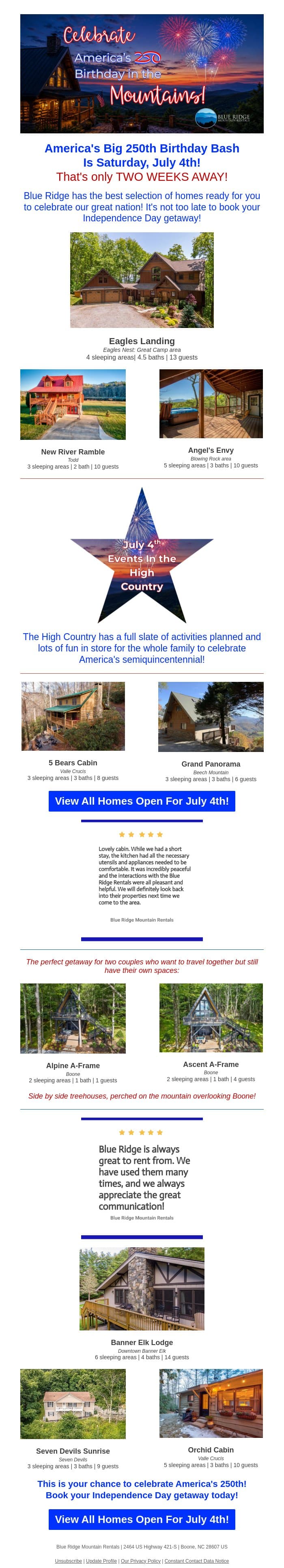July 4th Weekend is In 2 Weeks! Celebrate America's 250th with us! email from Eco-Products screenshot