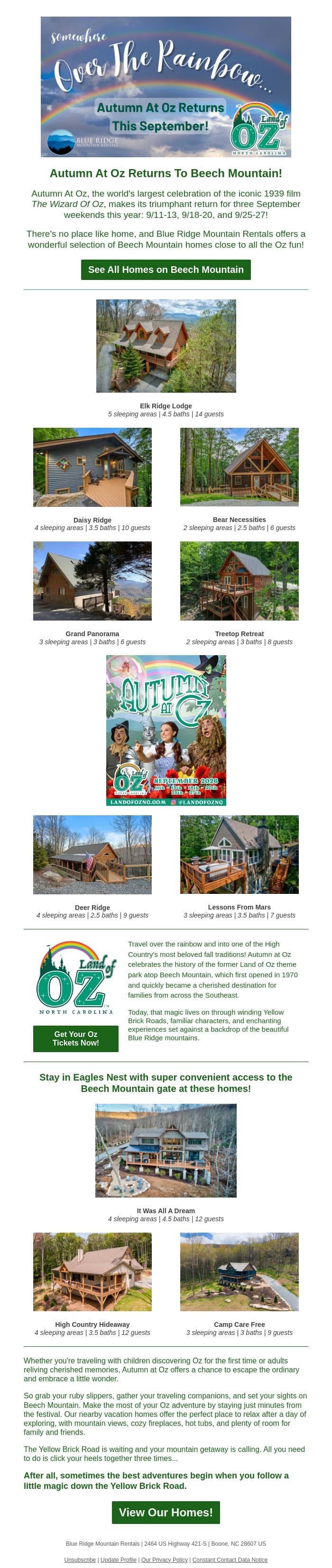 Follow The Yellow Brick Road to Beech Mtn! email from Eco-Products screenshot