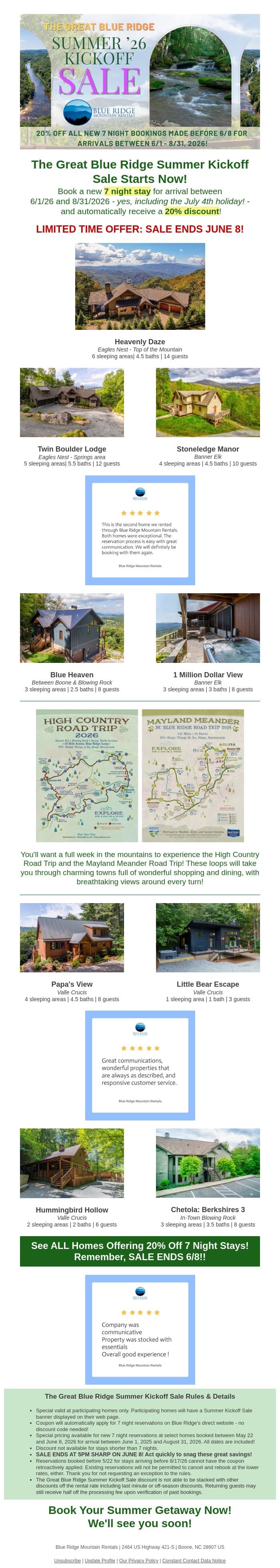 The Great Blue Ridge Summer Kickoff SALE Starts Now! email from Eco-Products screenshot
