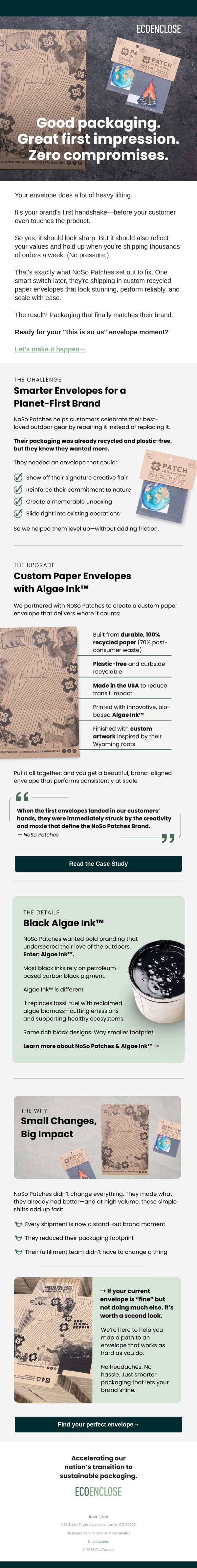 This is what a smarter envelope can do email from EcoEnclose screenshot