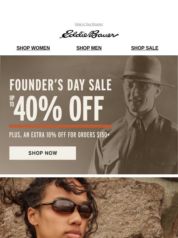Up To 40% Off Thermals & Flannels email from Eddie Bauer