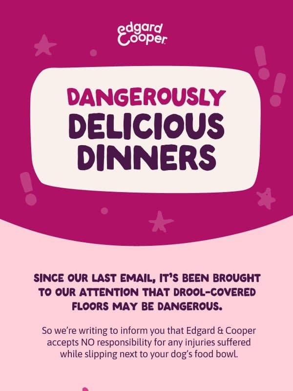 Drool Worthy Dinners: a legal notice email from Edgard and Cooper