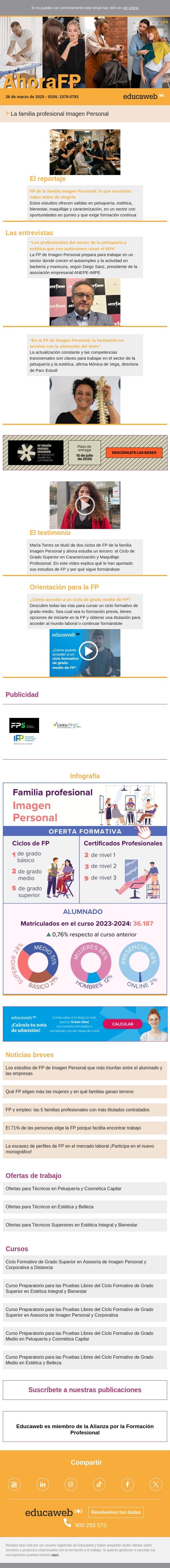 La FP de Imagen Personal al detalle email from Educaweb screenshot