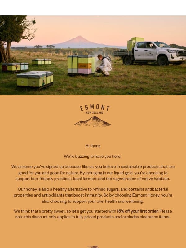 We're buzzing to have you here email from Egmont Honey