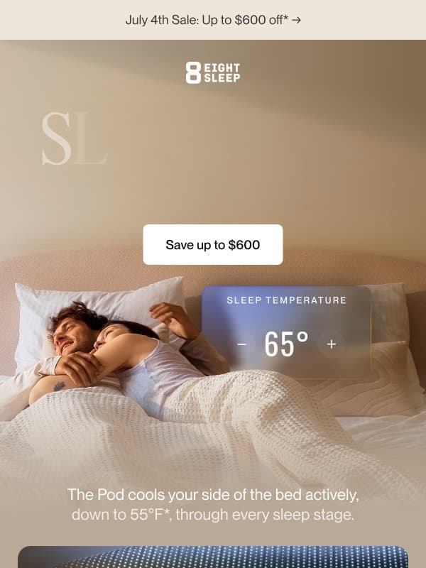 Happy 4th of July. email from Eight Sleep