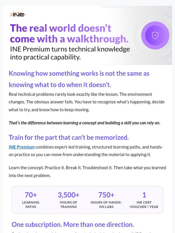 What Happens When the Problem Doesn’t Match the Lesson? email from eLearnSecurity