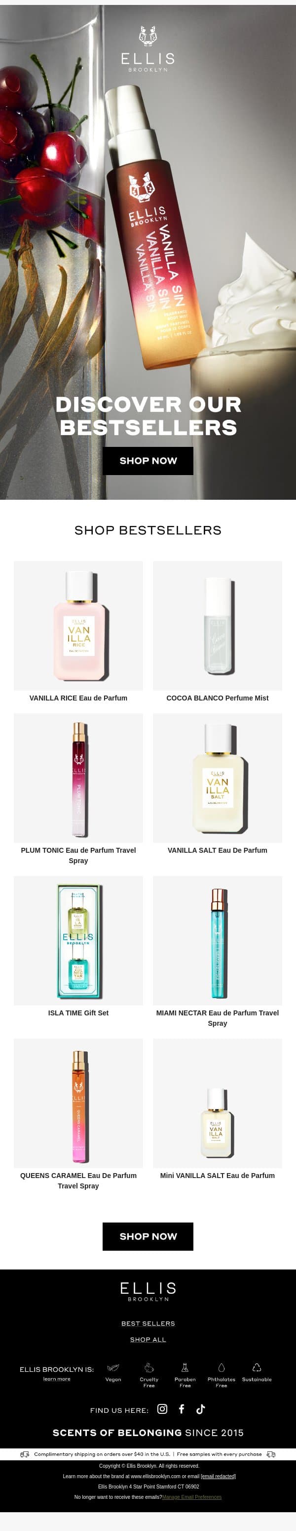 Discover our Best Sellers email from Ellis Brooklyn screenshot
