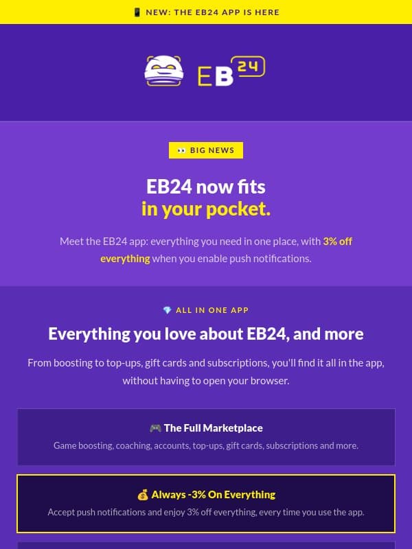 ⚡ Get everything on EB24, right from your phone! email from Eloboost24