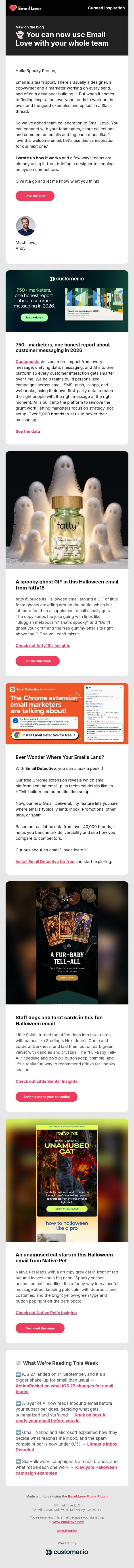 👻 Boo! Now you can collaborate with your whole team on Email Love email from Email Love screenshot