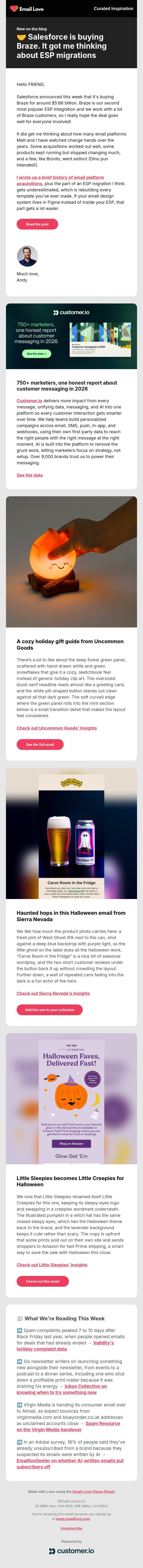 🤝☁️ Salesforce + Braze got me thinking... email from Email Love screenshot