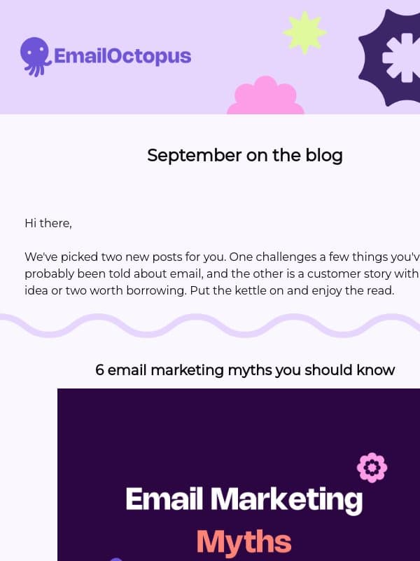 Your September roundup from the EmailOctopus blog email from EmailOctopus