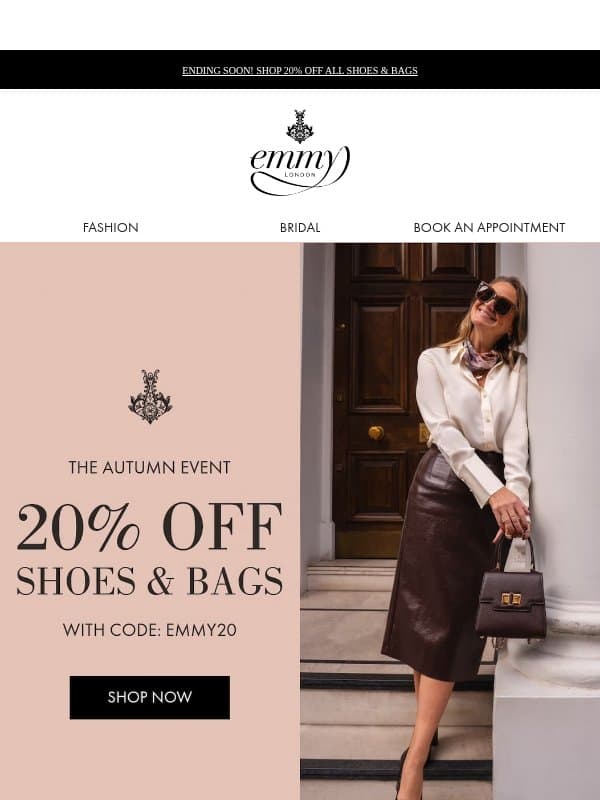 Emmy's Picks in Our 20% Off Autumn Event email from Emmy London