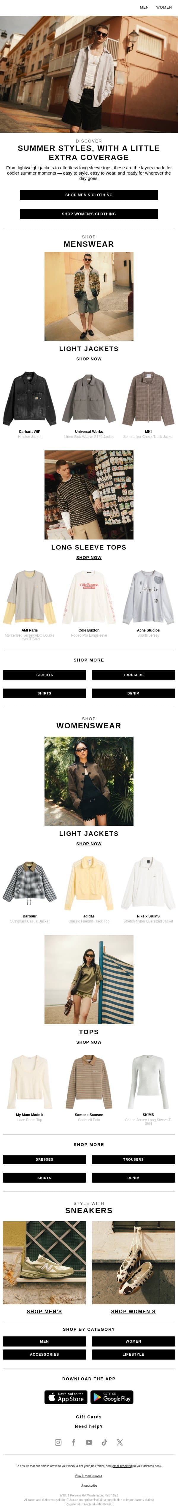 Be covered for the cooler summer moments email from END. screenshot