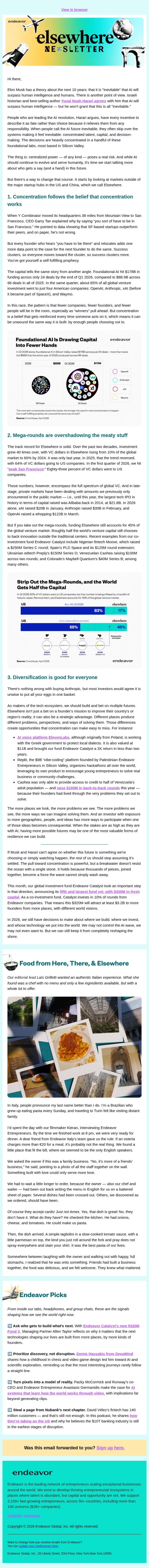 Who really controls our future with AI? email from Endeavor screenshot