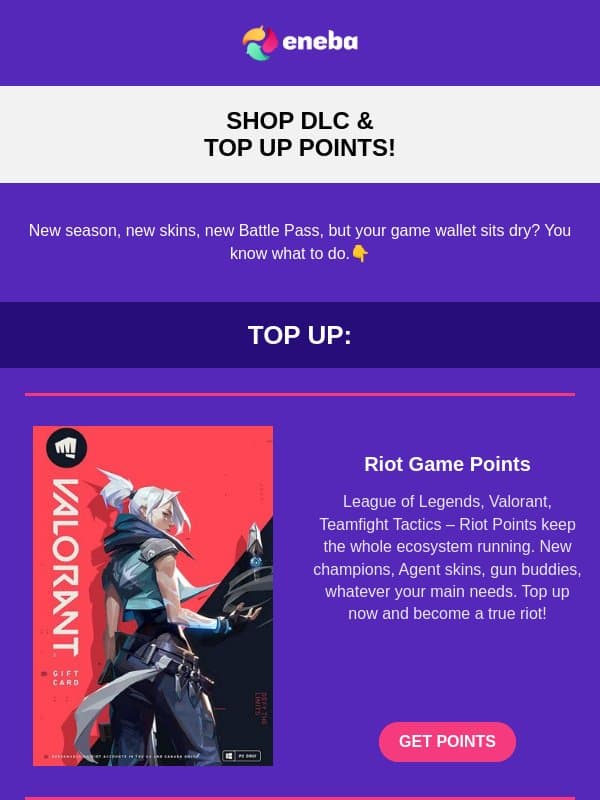 Never game on empty! ๐ email from Eneba