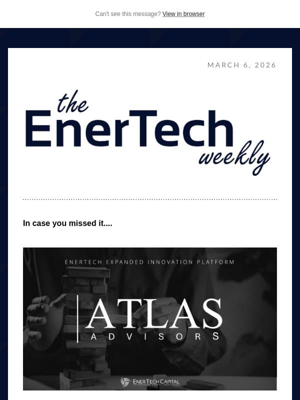 The EnerTech Weekly email from EnerTech Capital
