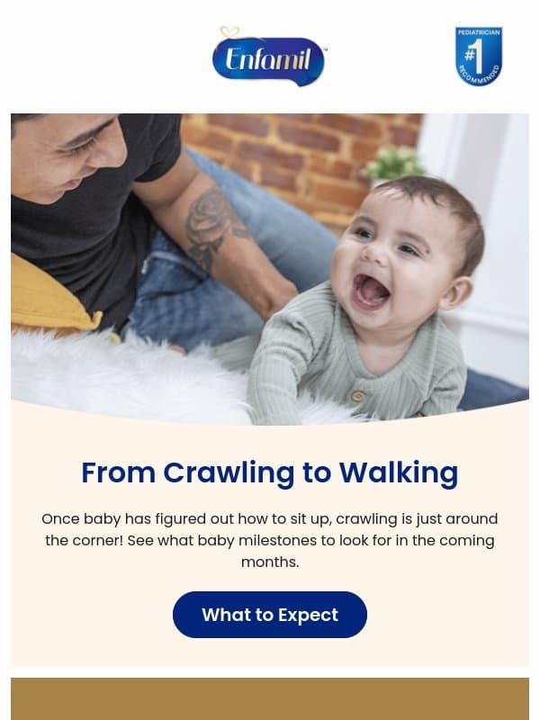 Crawling is around the corner! email from Enfamil