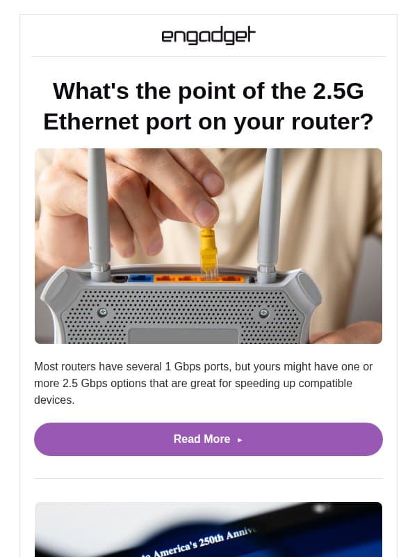🔌 What's the point of the 2.5G Ethernet port on your router? email from Engadget