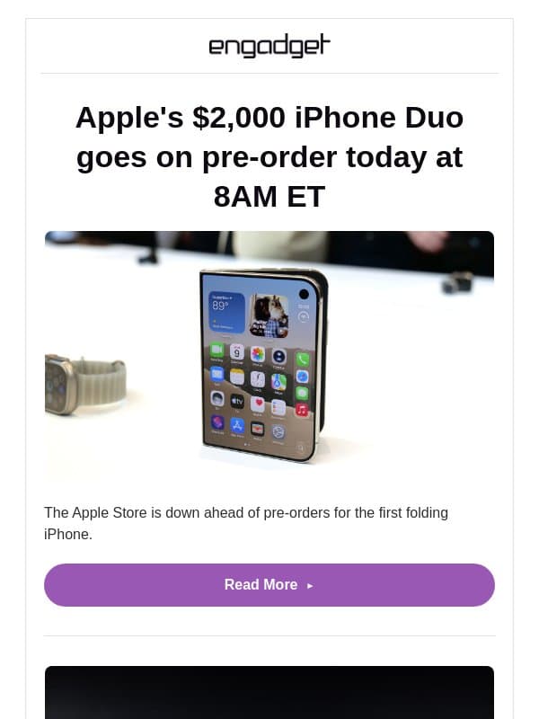 📣 Apple's $2,000 iPhone Duo goes on pre-order TODAY at 8AM ET | Tesla's Redesigned Roadster email from Engadget
