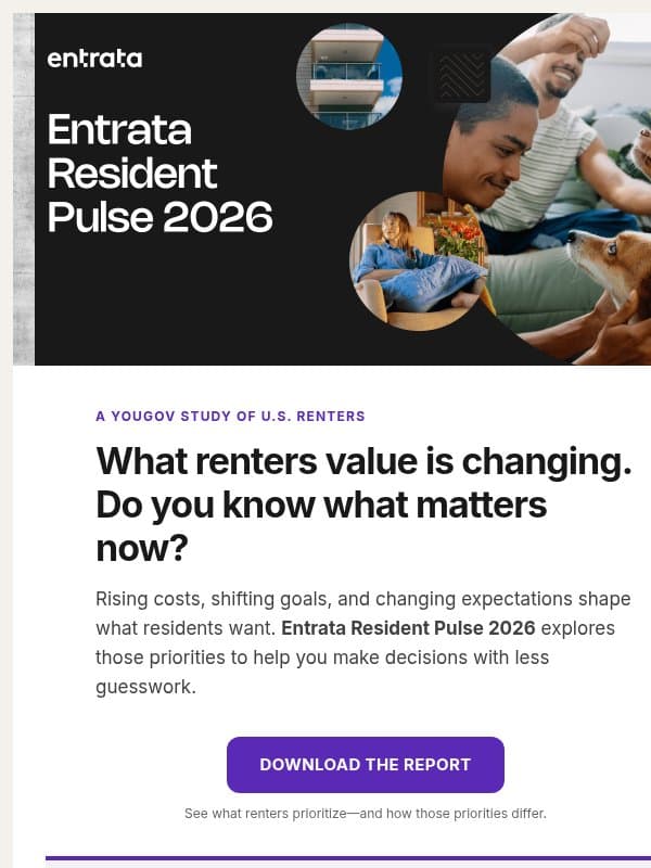 📓 What today’s renters value—and what it means for your community email from Entrata