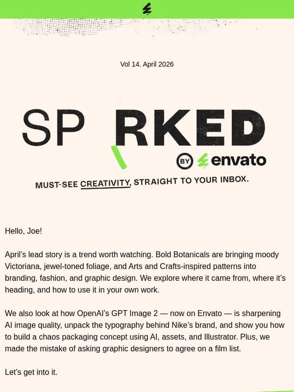 OpenAI GPT Image 2 now on Envato + the font behind Nike email from Envato