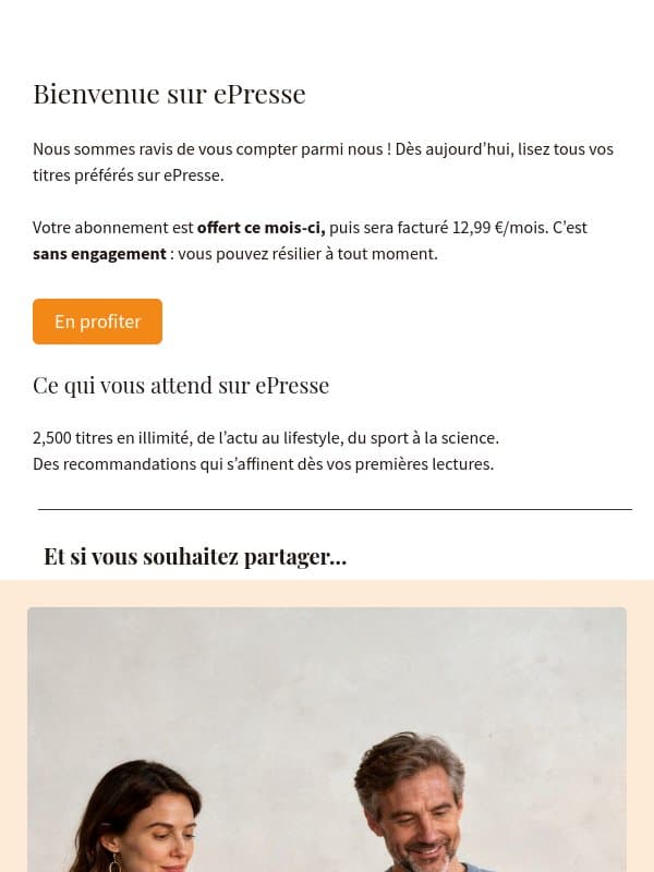 Bienvenue sur ePresse email from ePresse.fr