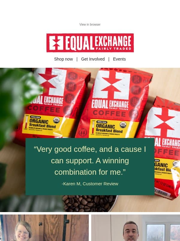 All deliciousness, no maliciousness βπ« email from Equal Exchange
