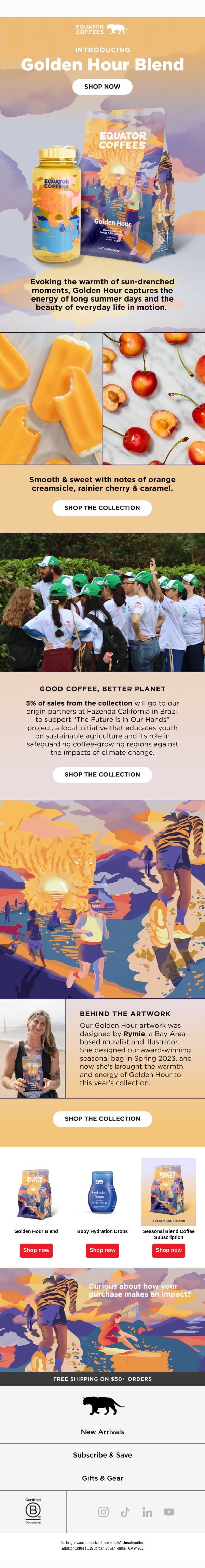 Sip into summer with Golden Hour! ๐๐น email from Equator Coffees screenshot