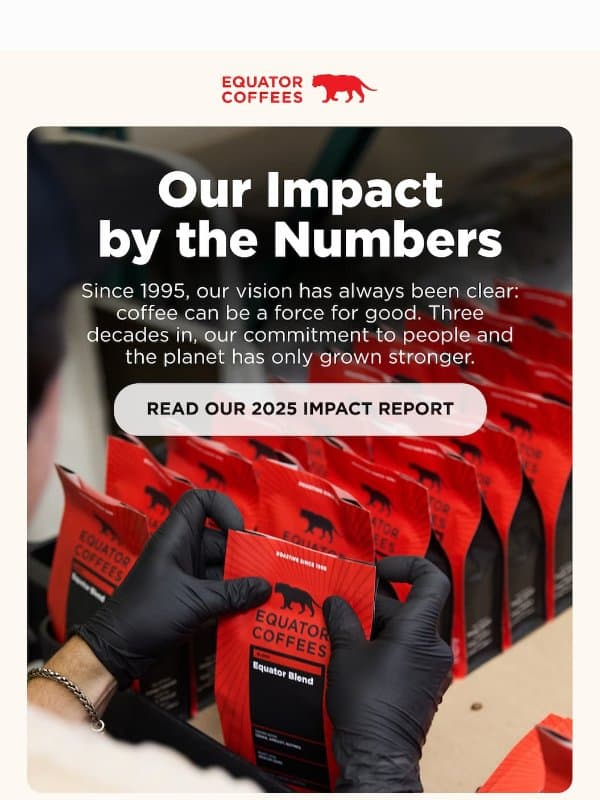 Your update on Equator's sustainability ๐ฑ email from Equator Coffees