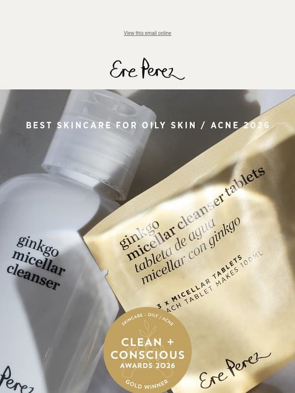 We took home gold π Best for acne-prone skin email from Ere Perez