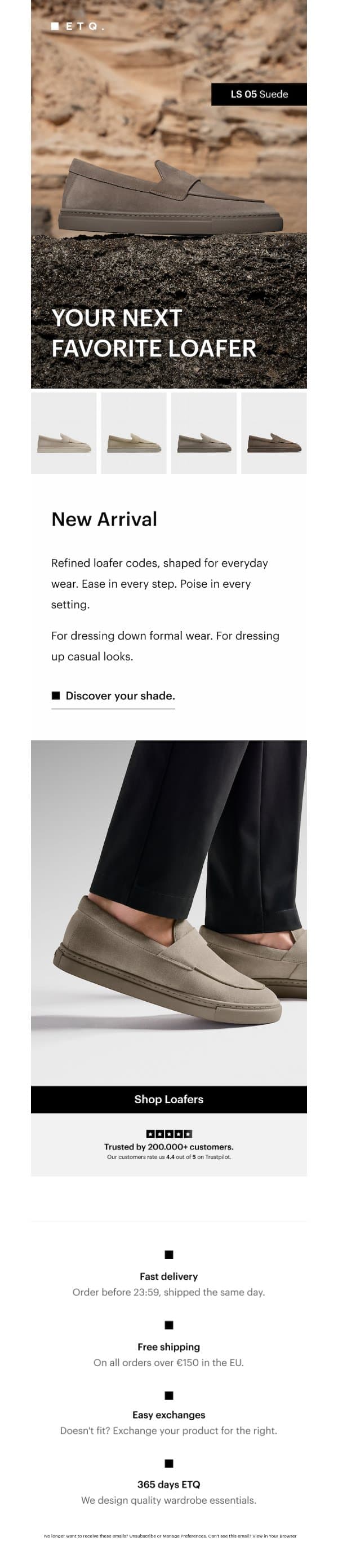 ■ Just landed. Already an essential. email from ETQ Amsterdam screenshot
