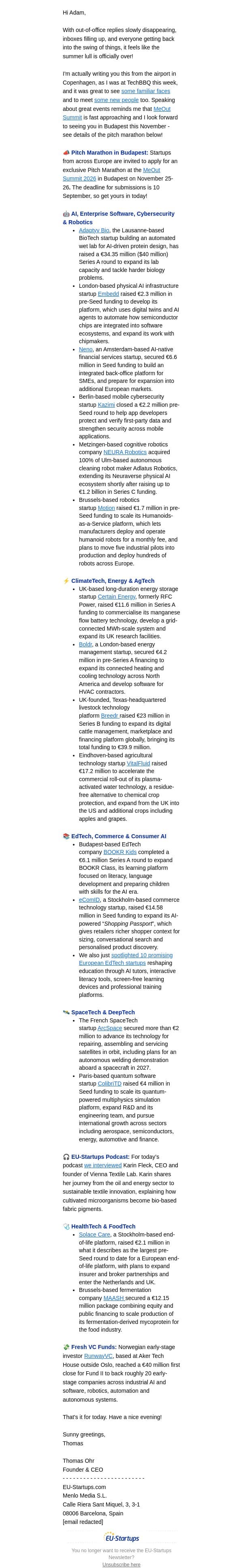 A marathon, not a sprint... πββ‘οΈ email from EU-Startups screenshot