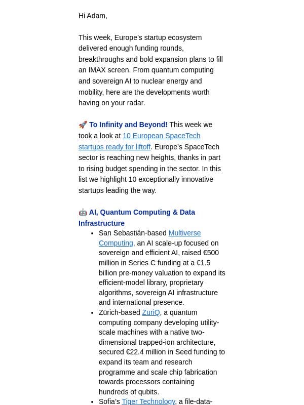 To infinity and beyond! 🚀 email from EU-Startups