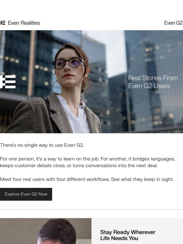 Through Their Eyes: Real Stories With Even G2 email from Even Realities