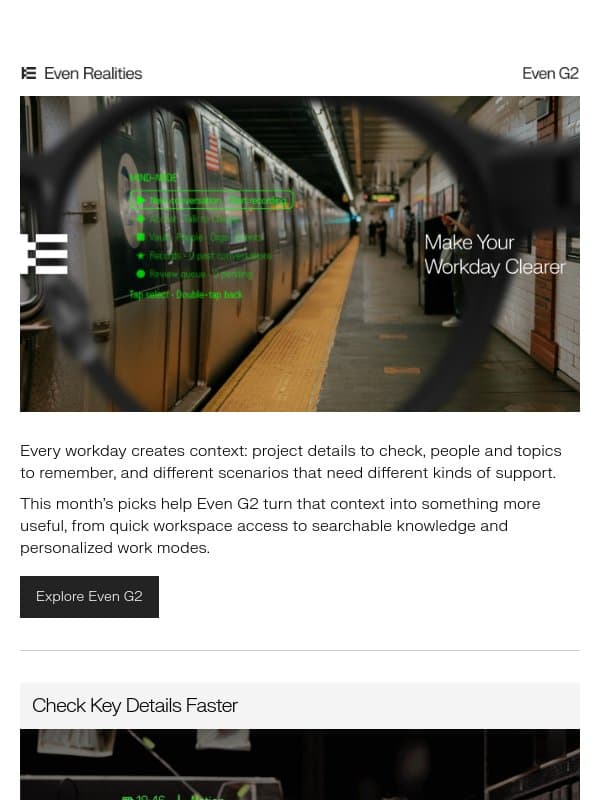 Make Your Workday Clearer with Even Hub email from Even Realities
