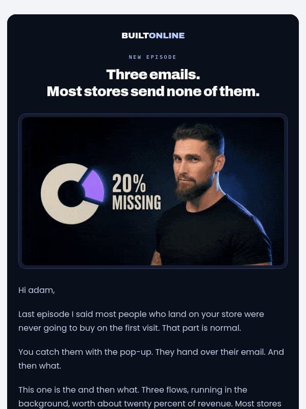 🎧🎙️ Built Online - 3 Emails = 20% of Revenue email from EverBee