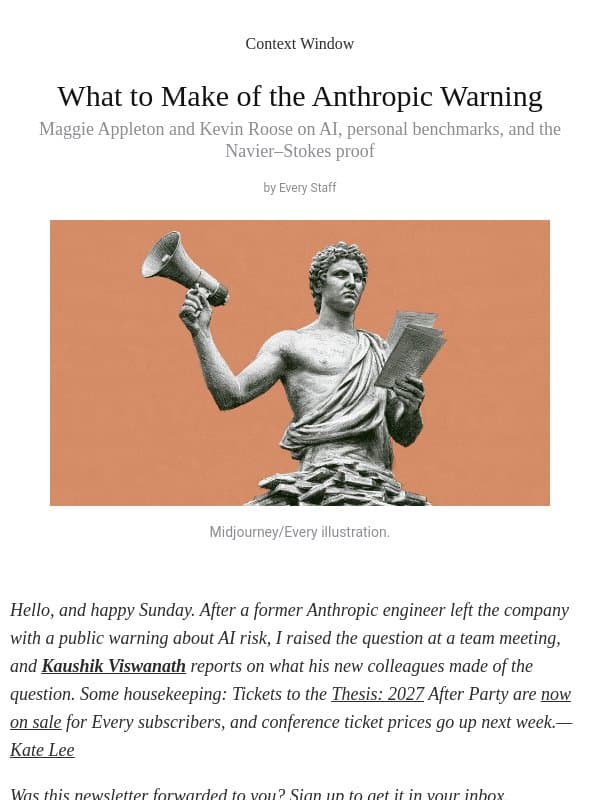 What to Make of the Anthropic Warning email from Every
