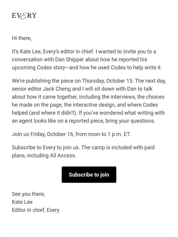 How Codex happened—and a conversation with Dan email from Every