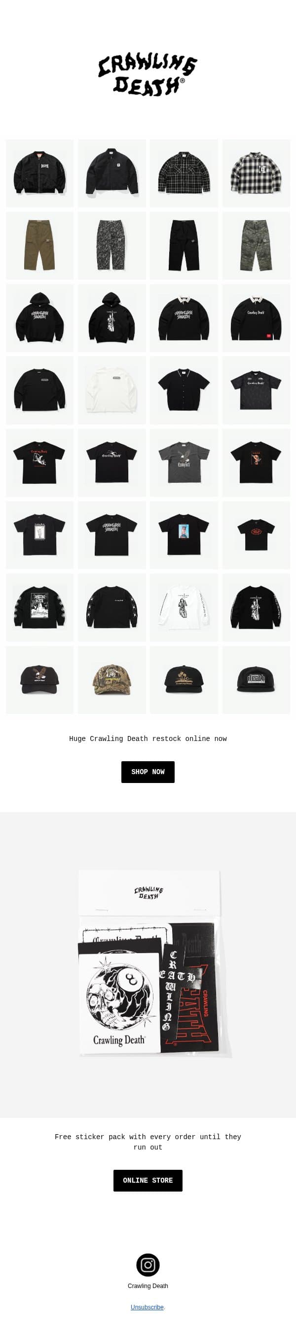 Back In Stock email from Everyday Needs screenshot