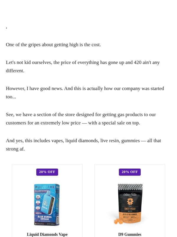 The Because We Care Email email from Everything For 420