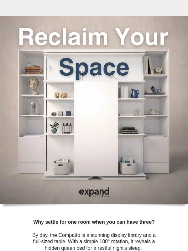 Create an extra room in your house email from Expand Furniture