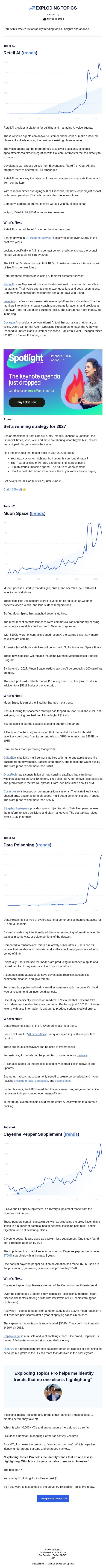 ET: June 16th 2026 email from Exploding Topics screenshot