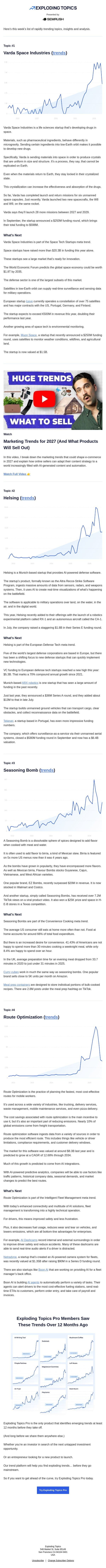 ET: October 13th 2026 email from Exploding Topics screenshot