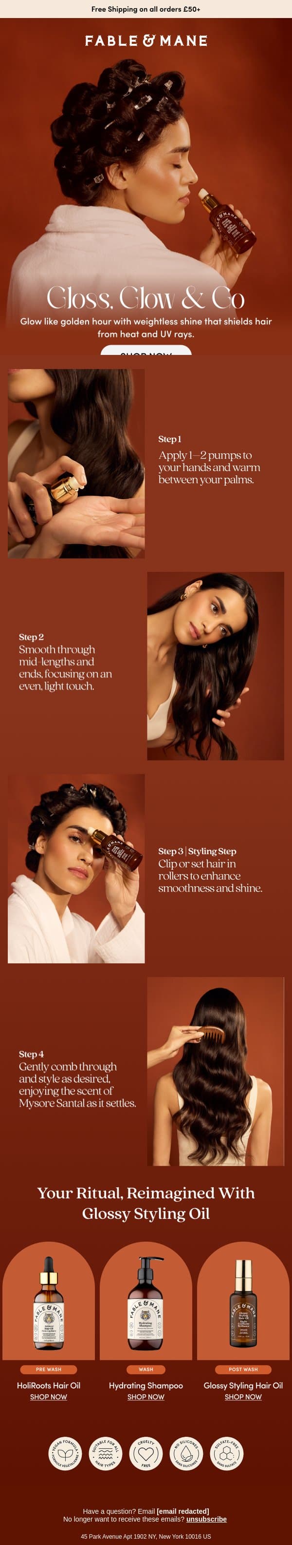 The Glossy Hair Formula ✨ email from Fable & Mane screenshot