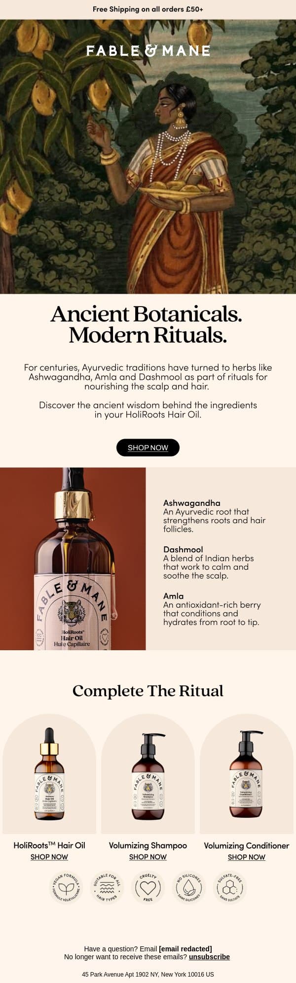 Your Hair Ritual Is Centuries Old 🌿 email from Fable & Mane screenshot