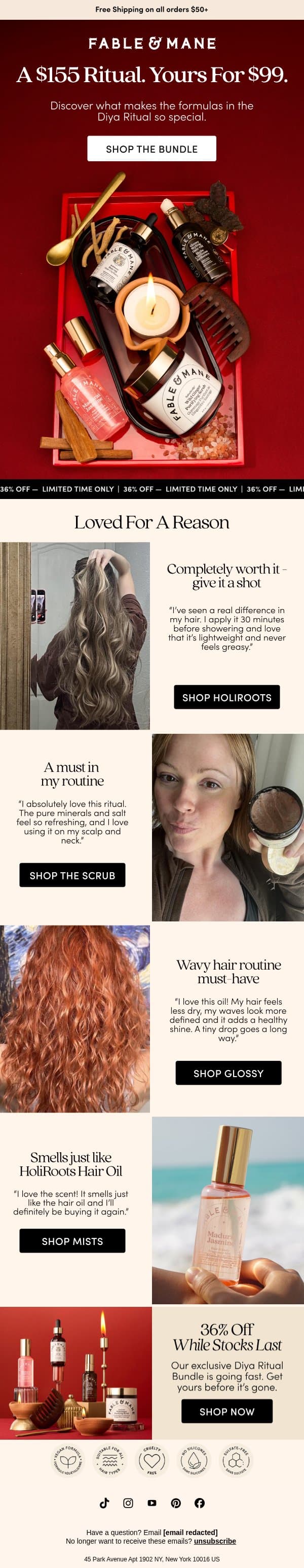 Loved for a reason ✨ email from Fable & Mane screenshot