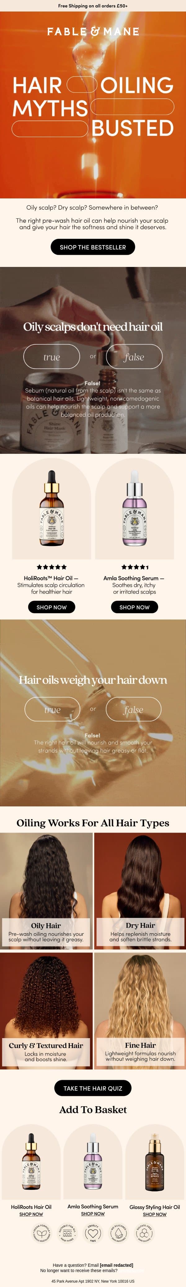 Hair Oiling Myths, Busted 👀 email from Fable & Mane screenshot