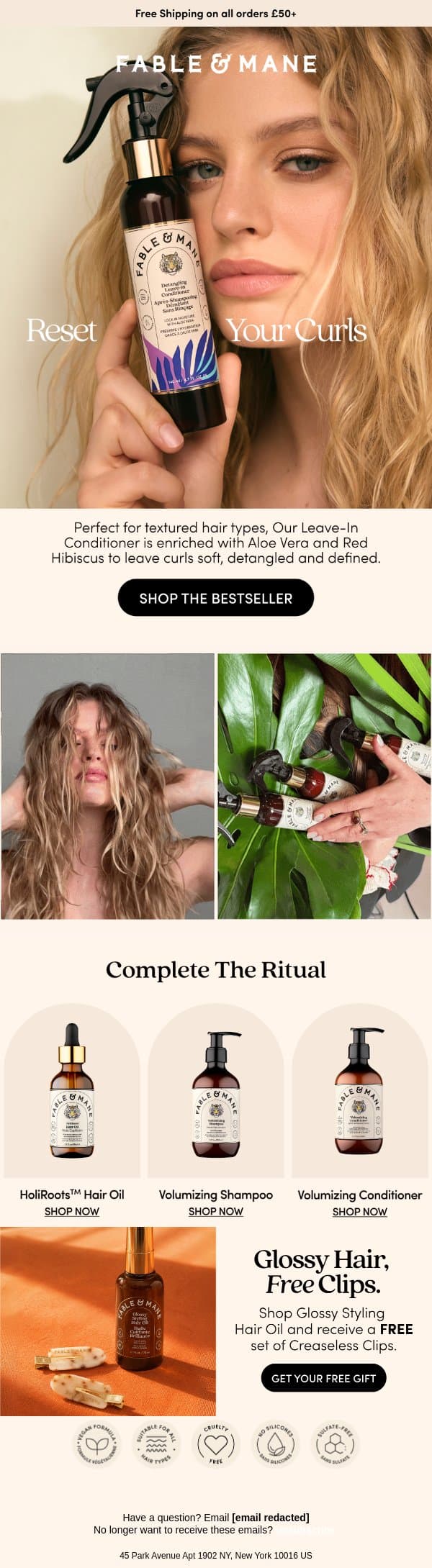 How to Refresh Curls Without Washing email from Fable & Mane screenshot
