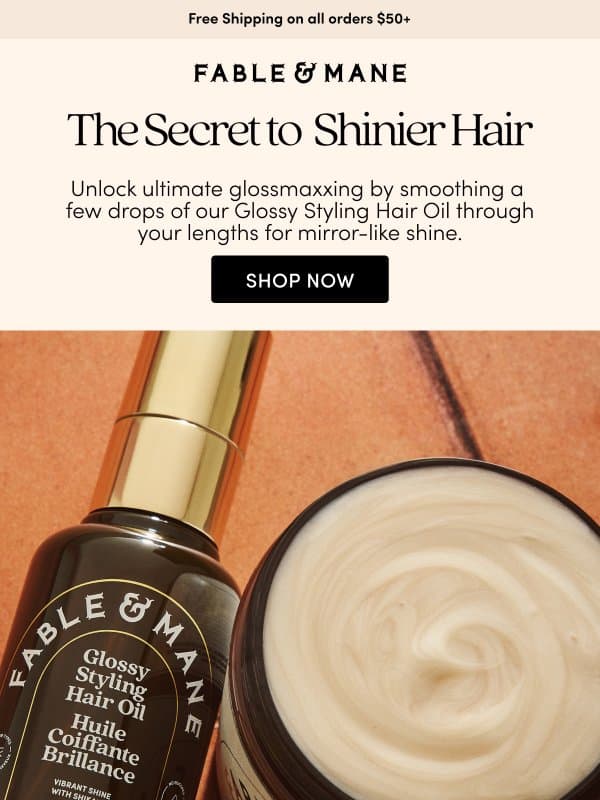 The secret to shinier hair ✨ email from Fable & Mane