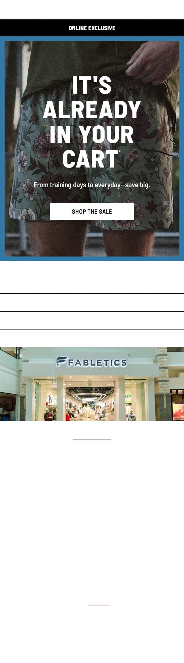 We'll make it easy for you email from Fabletics screenshot